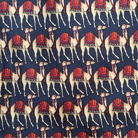 Awesome Camel Tie, 100% Silk and Made in Italy, Blue and Red, Beaufort Tie Rack - Picture 9 of 9